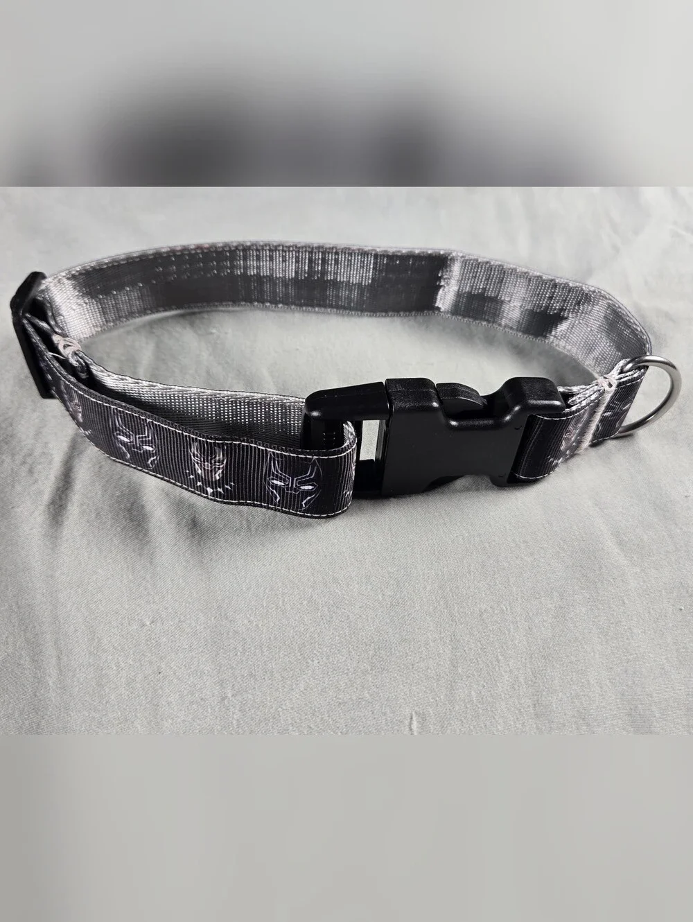 Marvel Black Panther Adjustable Dog Collar, Black/Gray, Size Small To Med Disney